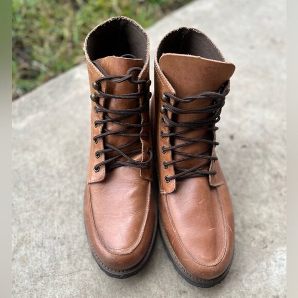 Norberto Costa leather ranger lug lace boots Sz 44/ USA men’s Sz 11 - Picture 6 of 9